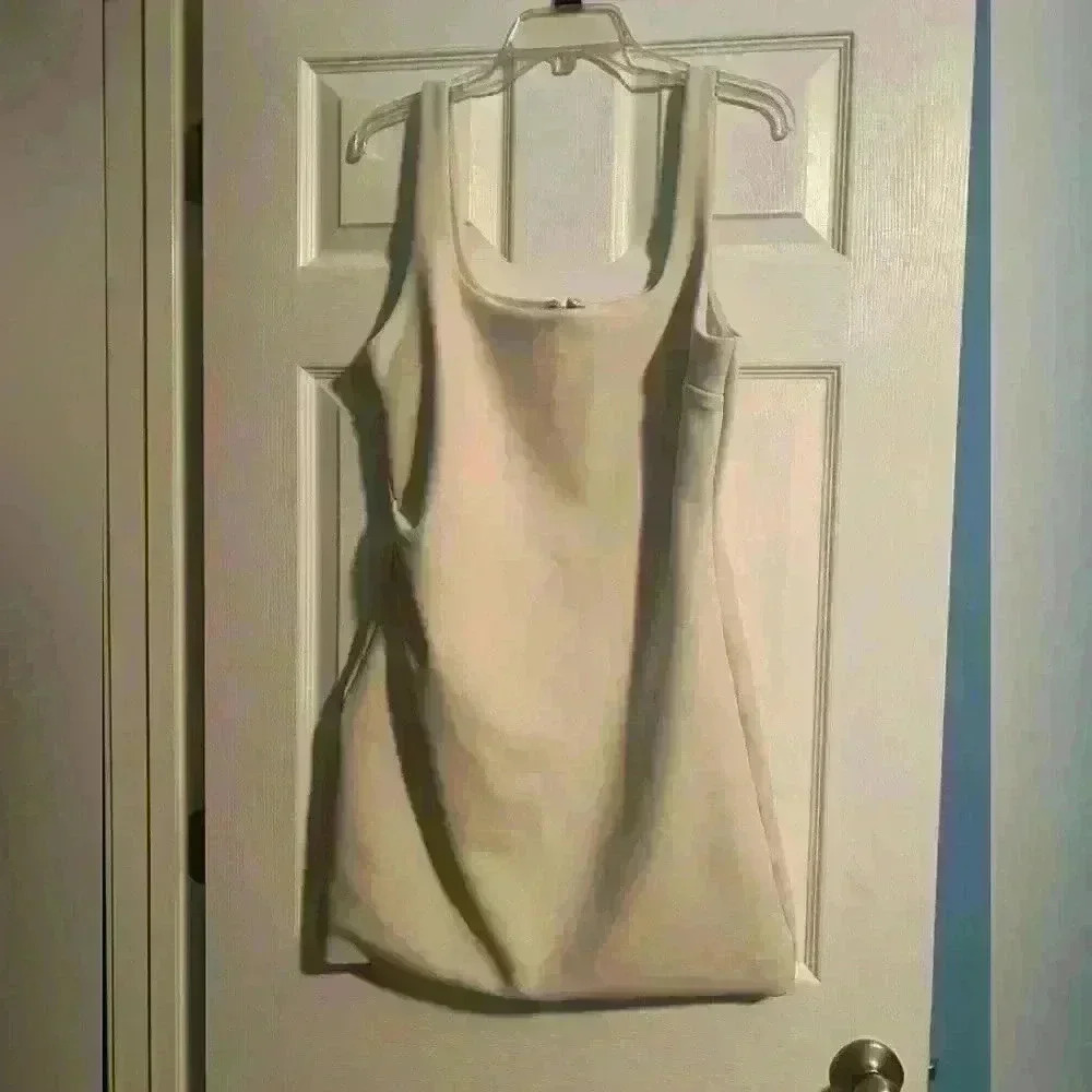 Babaton Cream Backless Tank Dress